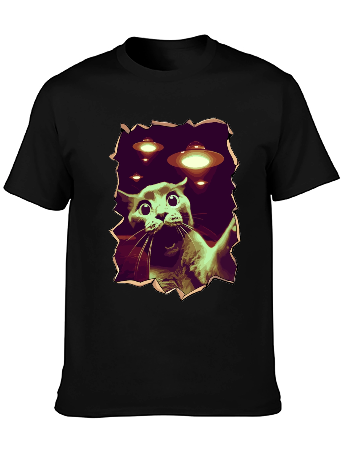UFO Cat T-Shirt - Funny Alien Abduction Tee