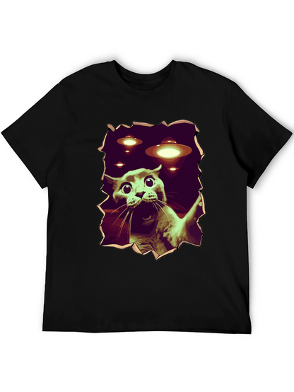 UFO Cat T-Shirt - Funny Alien Abduction Tee
