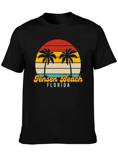 Jensen Beach Florida Palm Tree Sunset Graphic Tee