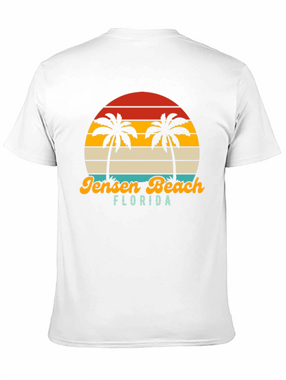 Jensen Beach Florida Palm Tree Sunset Graphic Tee