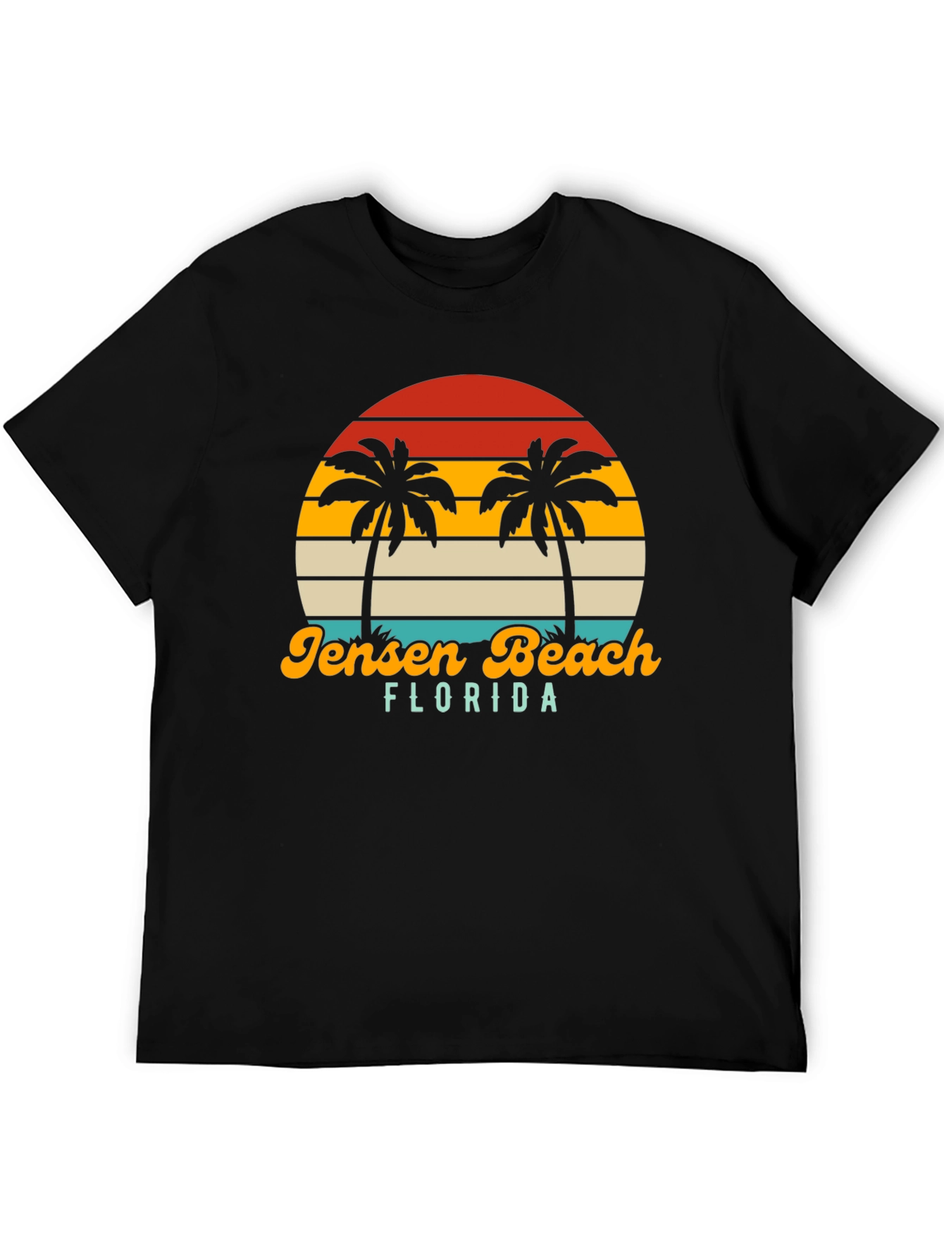 Jensen Beach Florida Palm Tree Sunset Graphic Tee