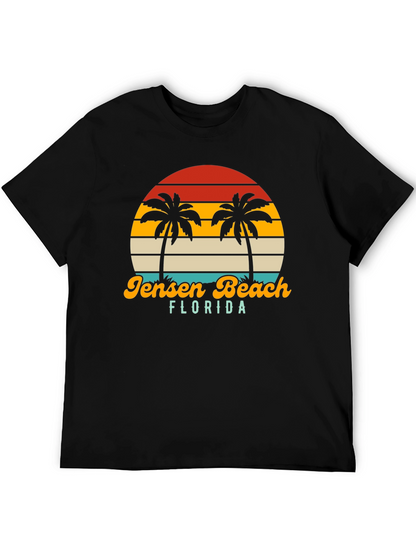 Jensen Beach Florida Palm Tree Sunset Graphic Tee