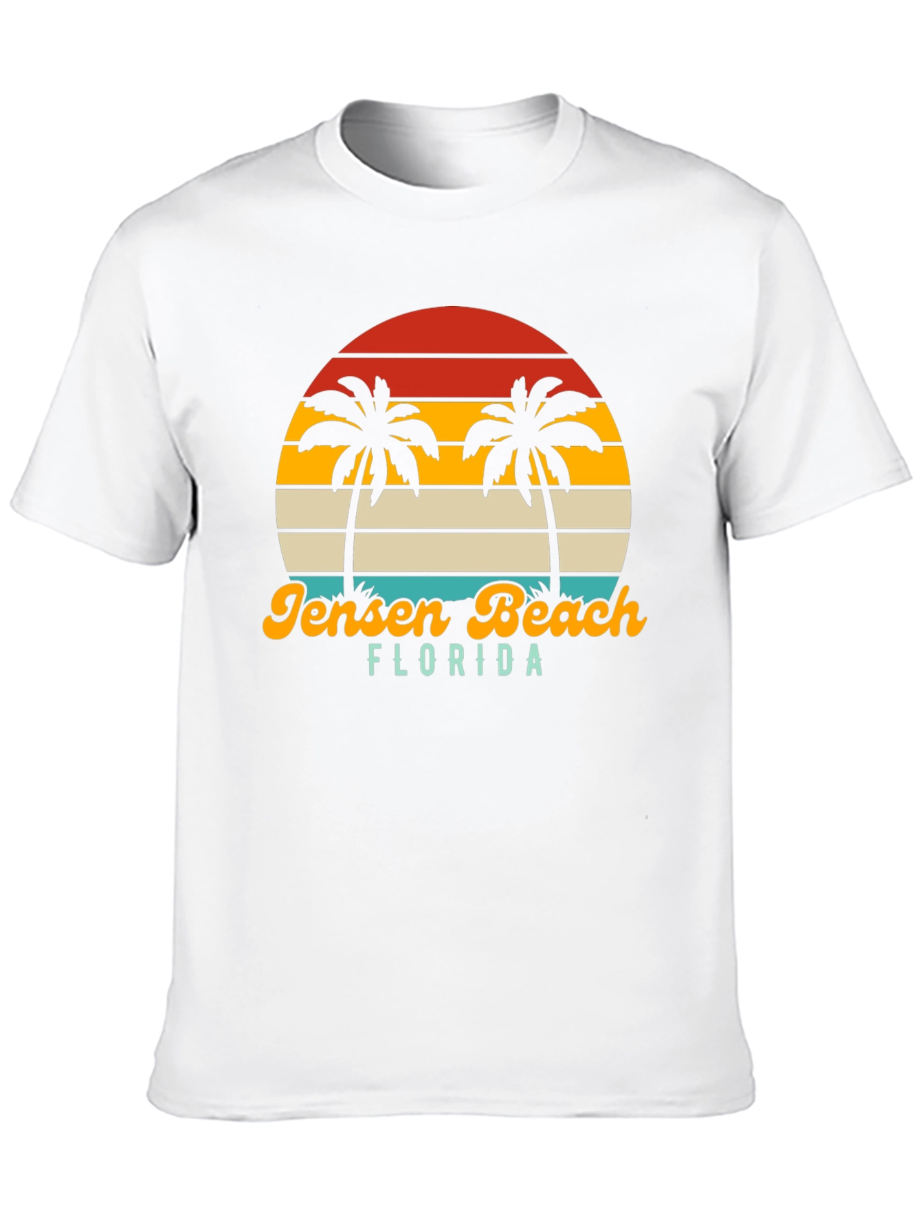 Jensen Beach Florida Palm Tree Sunset Graphic Tee