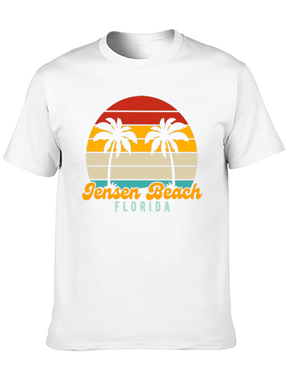 Jensen Beach Florida Palm Tree Sunset Graphic Tee