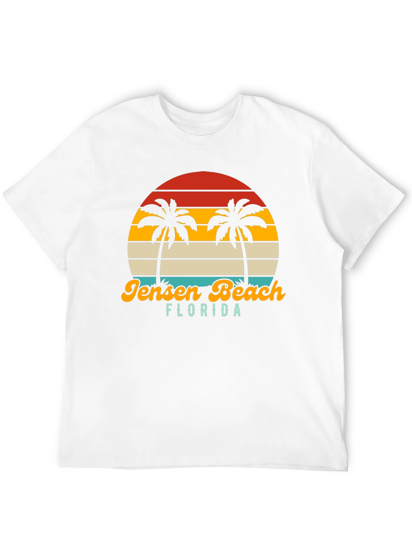 Jensen Beach Florida Palm Tree Sunset Graphic Tee
