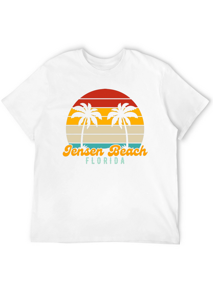 Jensen Beach Florida Palm Tree Sunset Graphic Tee