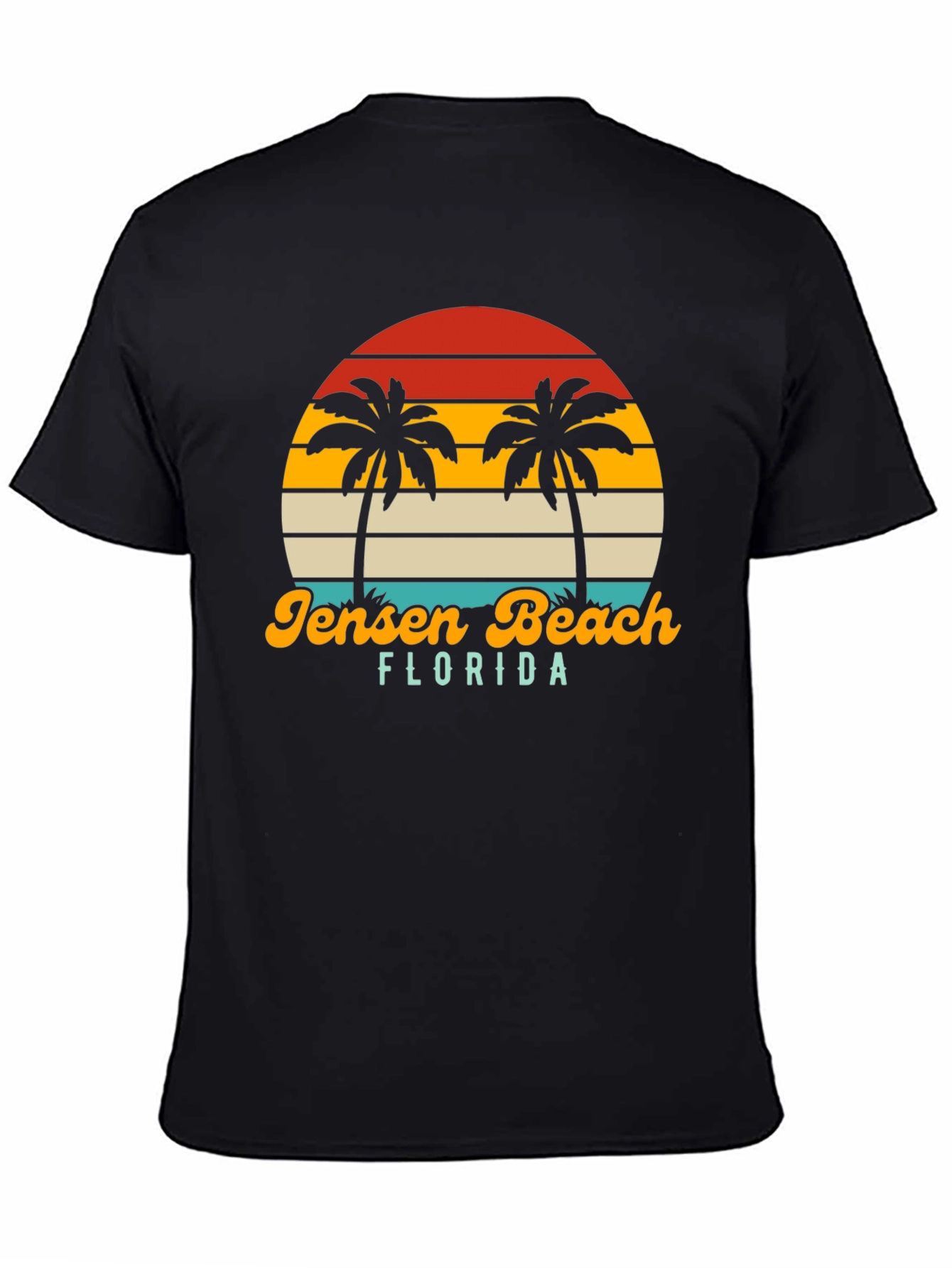 Jensen Beach Florida Palm Tree Sunset Graphic Tee