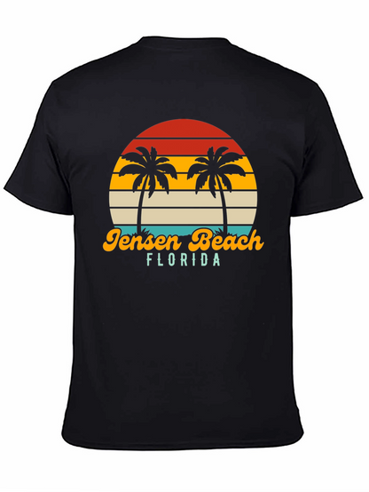 Jensen Beach Florida Palm Tree Sunset Graphic Tee