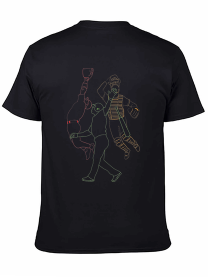 Baseball Outline Graphic Print Tee - Black