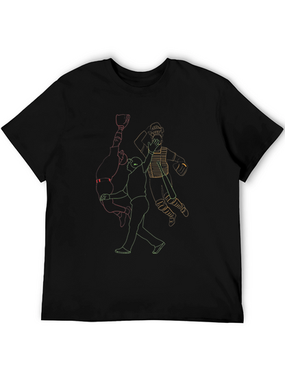 Baseball Outline Graphic Print Tee - Black