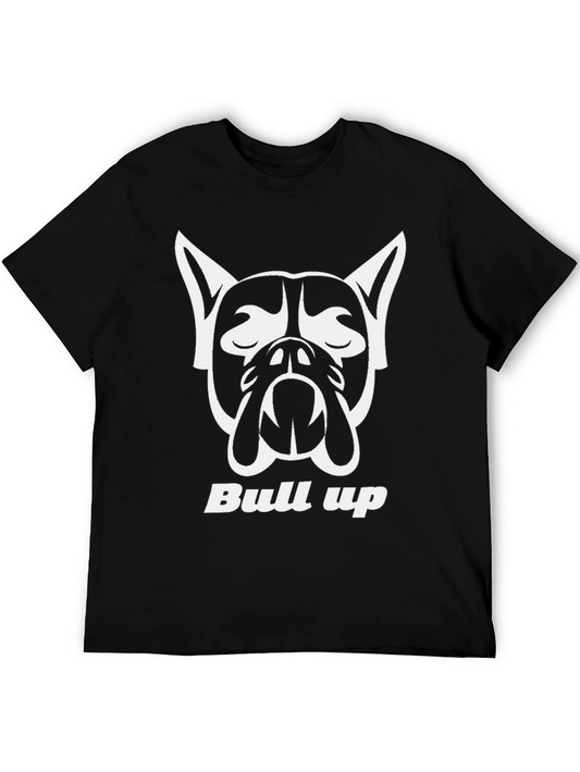 Bull Up Graphic Tee - Black Cotton Blend