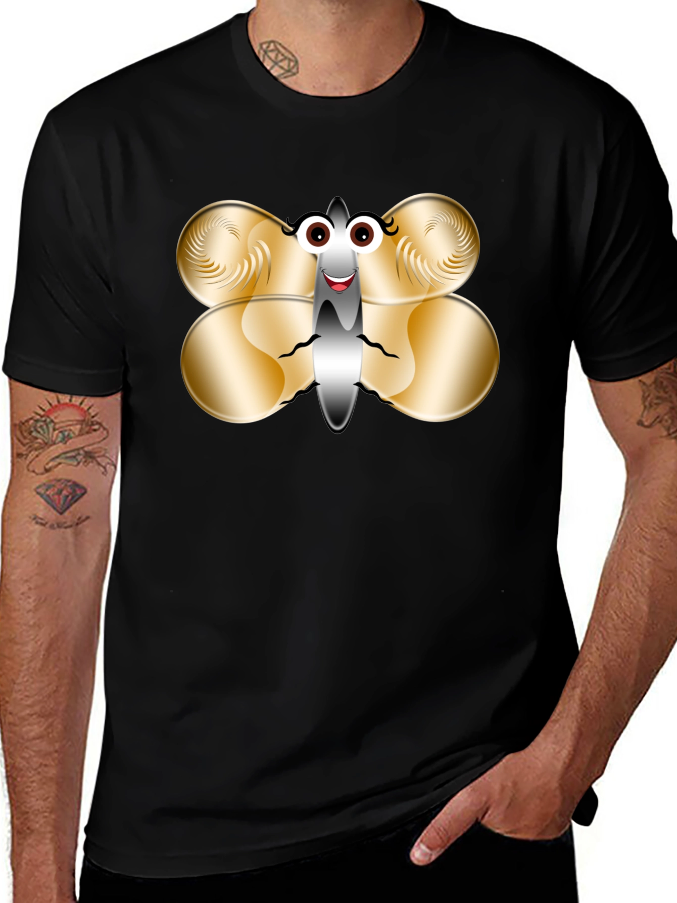 Funny Butterfly Graphic T-Shirt