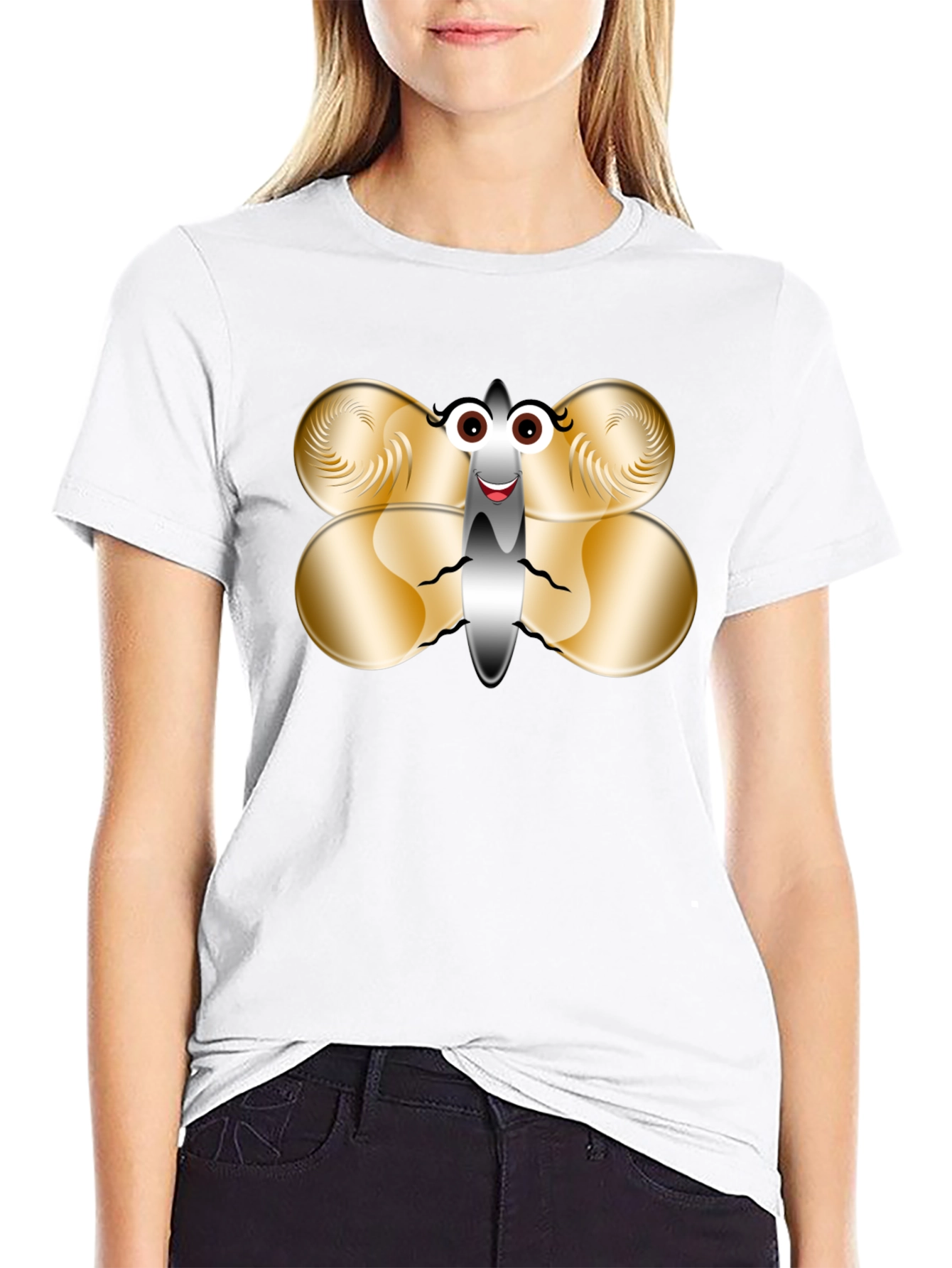 Funny Butterfly Graphic T-Shirt