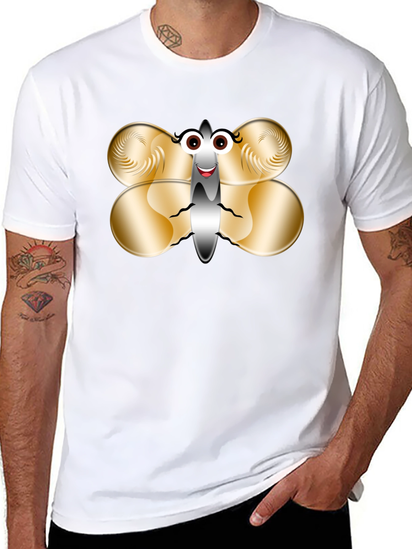 Funny Butterfly Graphic T-Shirt