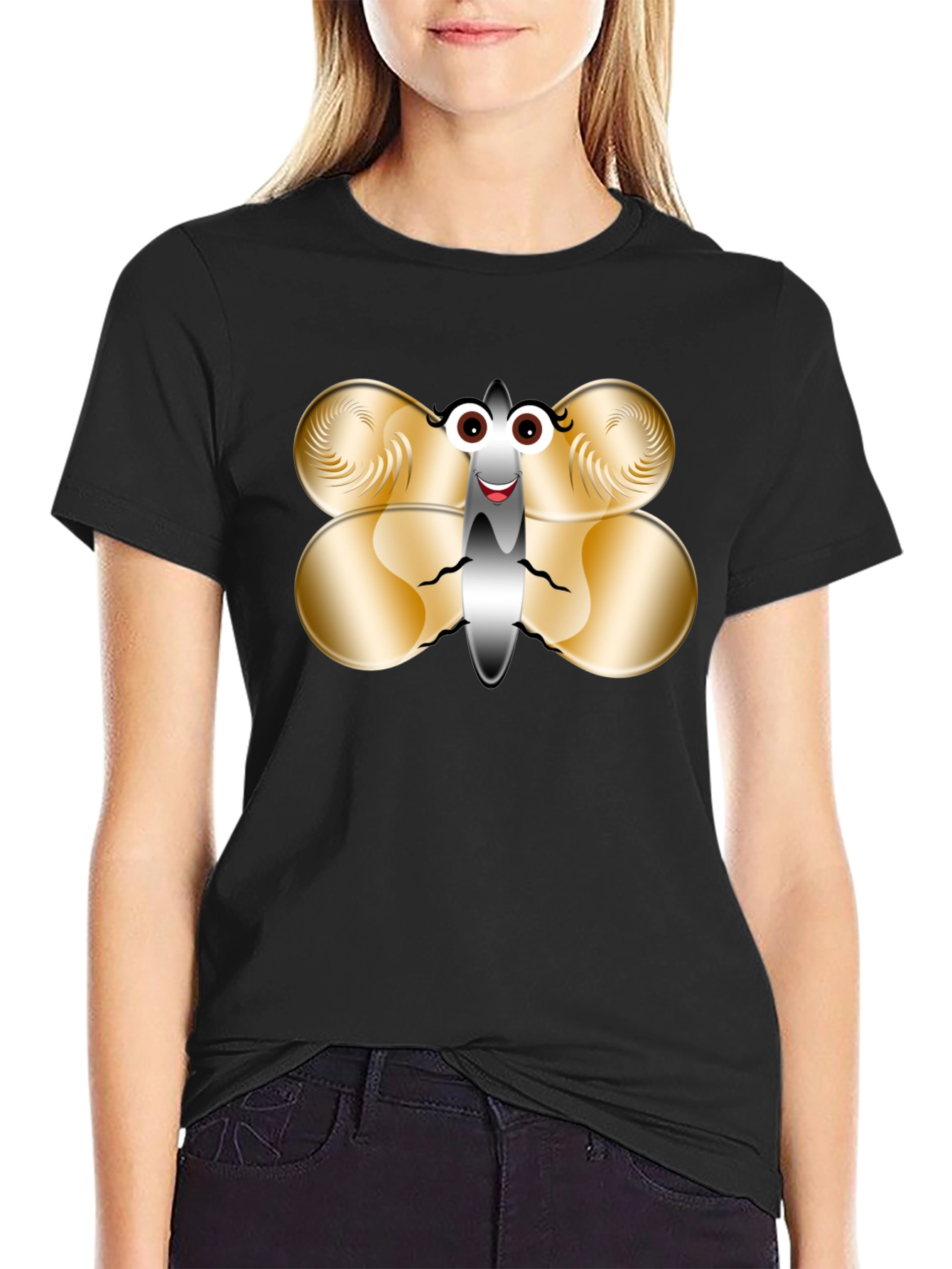 Funny Butterfly Graphic T-Shirt