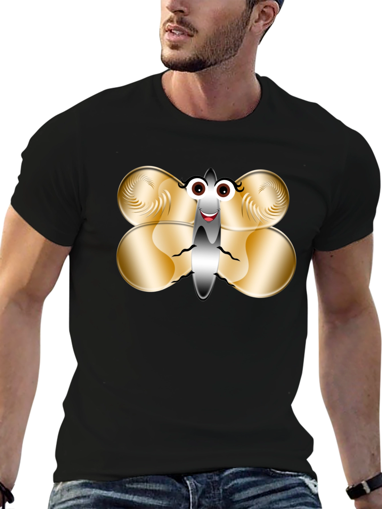 Funny Butterfly Graphic T-Shirt