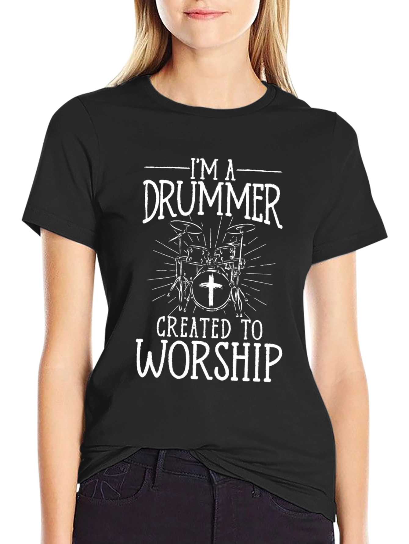 Drummer Worship T-Shirt - Christian Music Tee