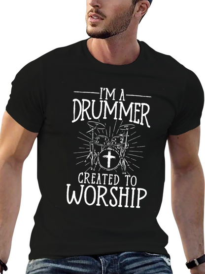 Drummer Worship T-Shirt - Christian Music Tee