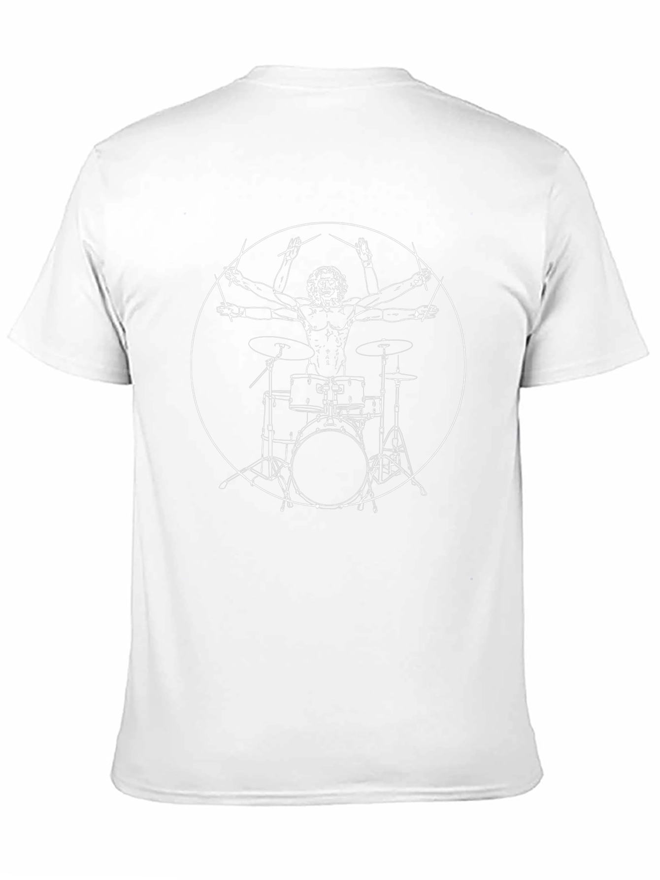 Drummer Vitruvian Man Graphic T-Shirt