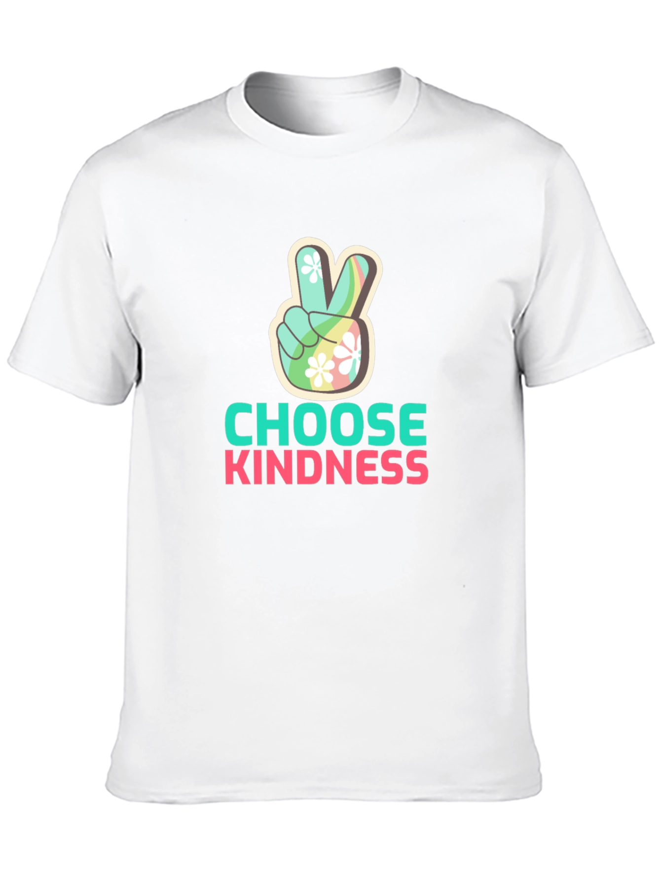 Choose Kindness Peace Sign Graphic Tee - Black