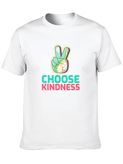 Choose Kindness Peace Sign Graphic Tee - Black