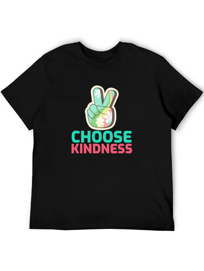 Choose Kindness Peace Sign Graphic Tee - Black