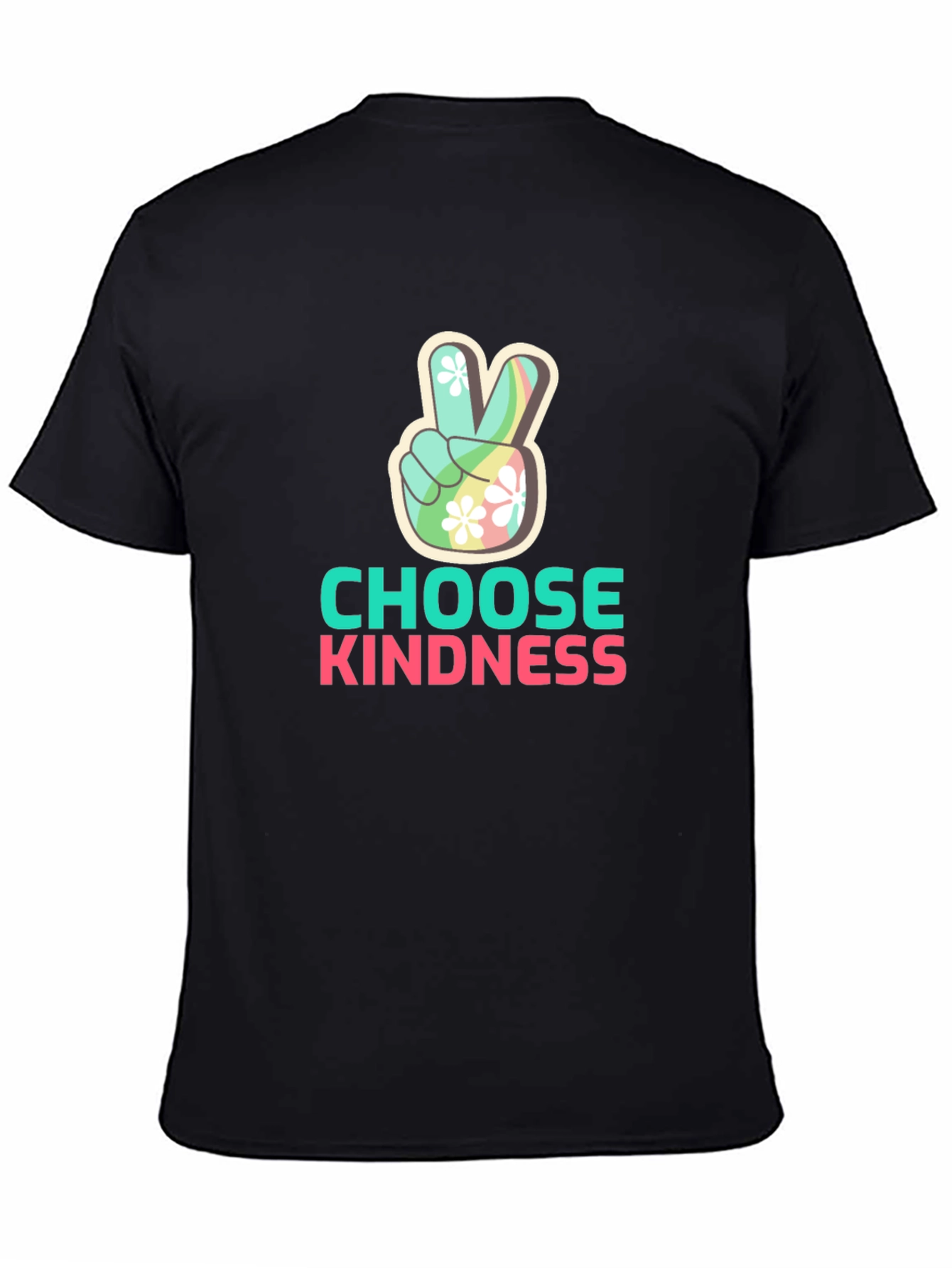 Choose Kindness Peace Sign Graphic Tee - Black