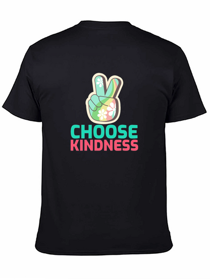 Choose Kindness Peace Sign Graphic Tee - Black