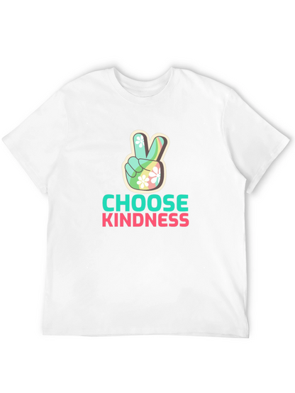 Choose Kindness Peace Sign Graphic Tee - Black