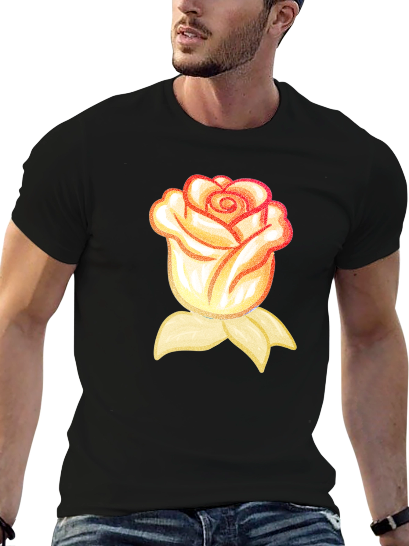 Rose Graphic T-Shirt - Black