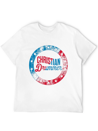 Christian Drummer T-Shirt Patriotic Design
