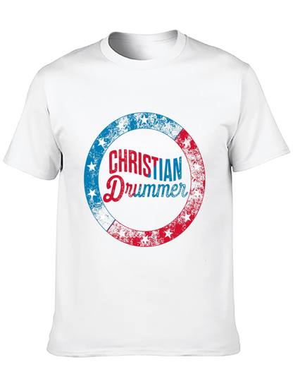 Christian Drummer T-Shirt Patriotic Design