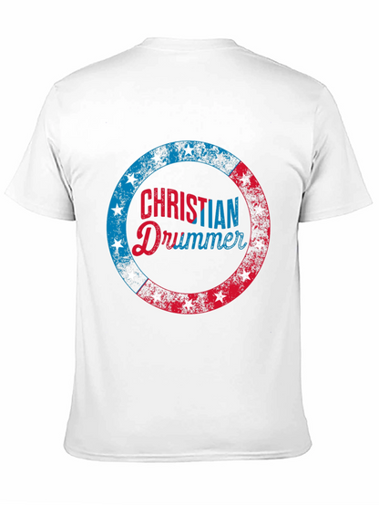 Christian Drummer T-Shirt Patriotic Design