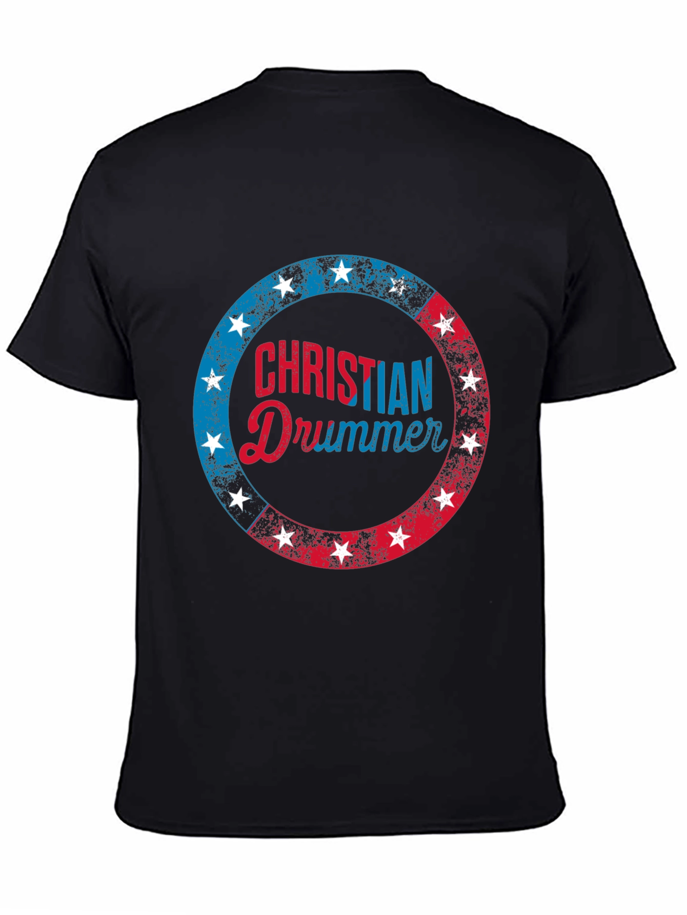 Christian Drummer T-Shirt Patriotic Design