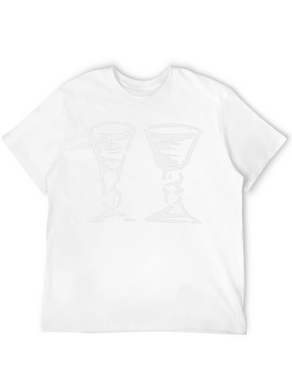 Black T-Shirt with Two Chalice Print