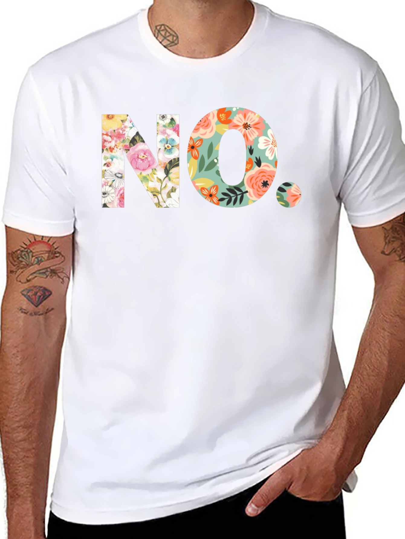 Floral NO. Graphic T-Shirt - Trendy & Unique