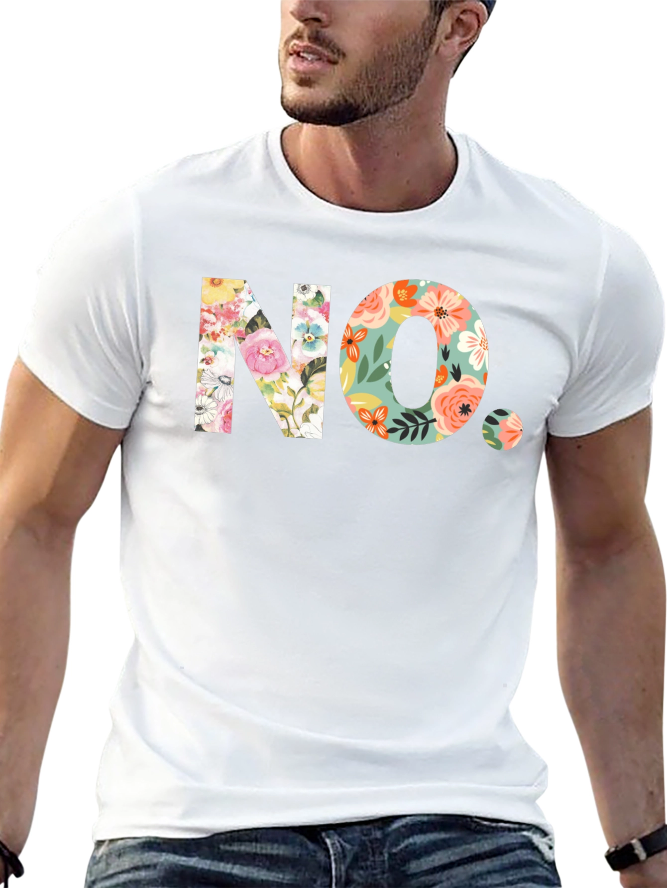 Floral NO. Graphic T-Shirt - Trendy & Unique