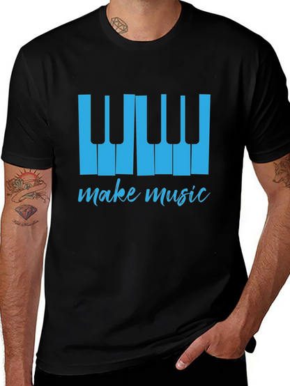 Make Music Tee - Piano Keys Graphic T-Shirt
