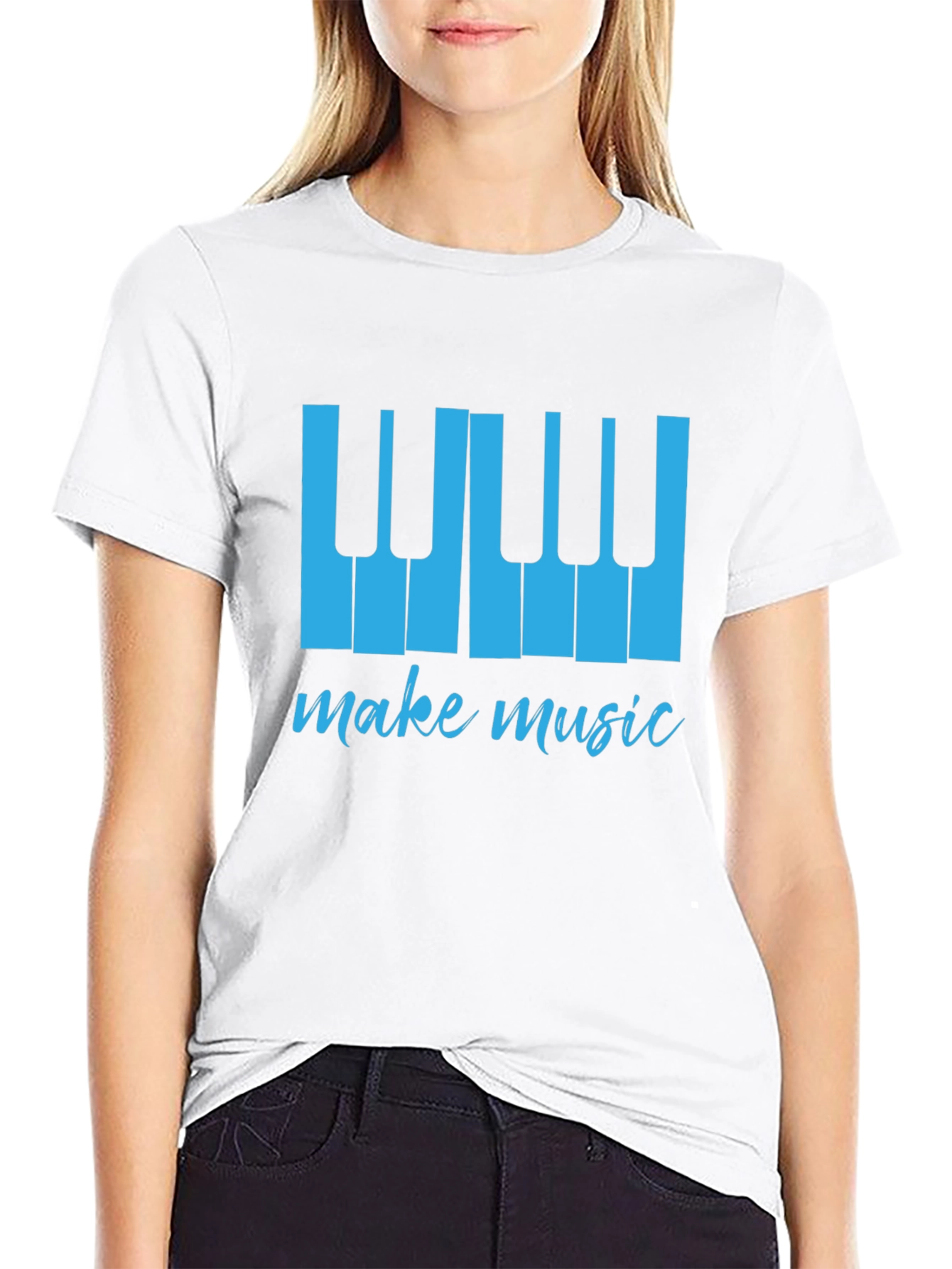 Make Music Tee - Piano Keys Graphic T-Shirt