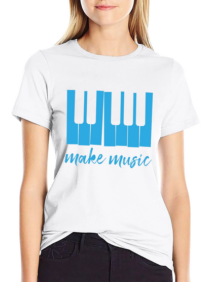 Make Music Tee - Piano Keys Graphic T-Shirt
