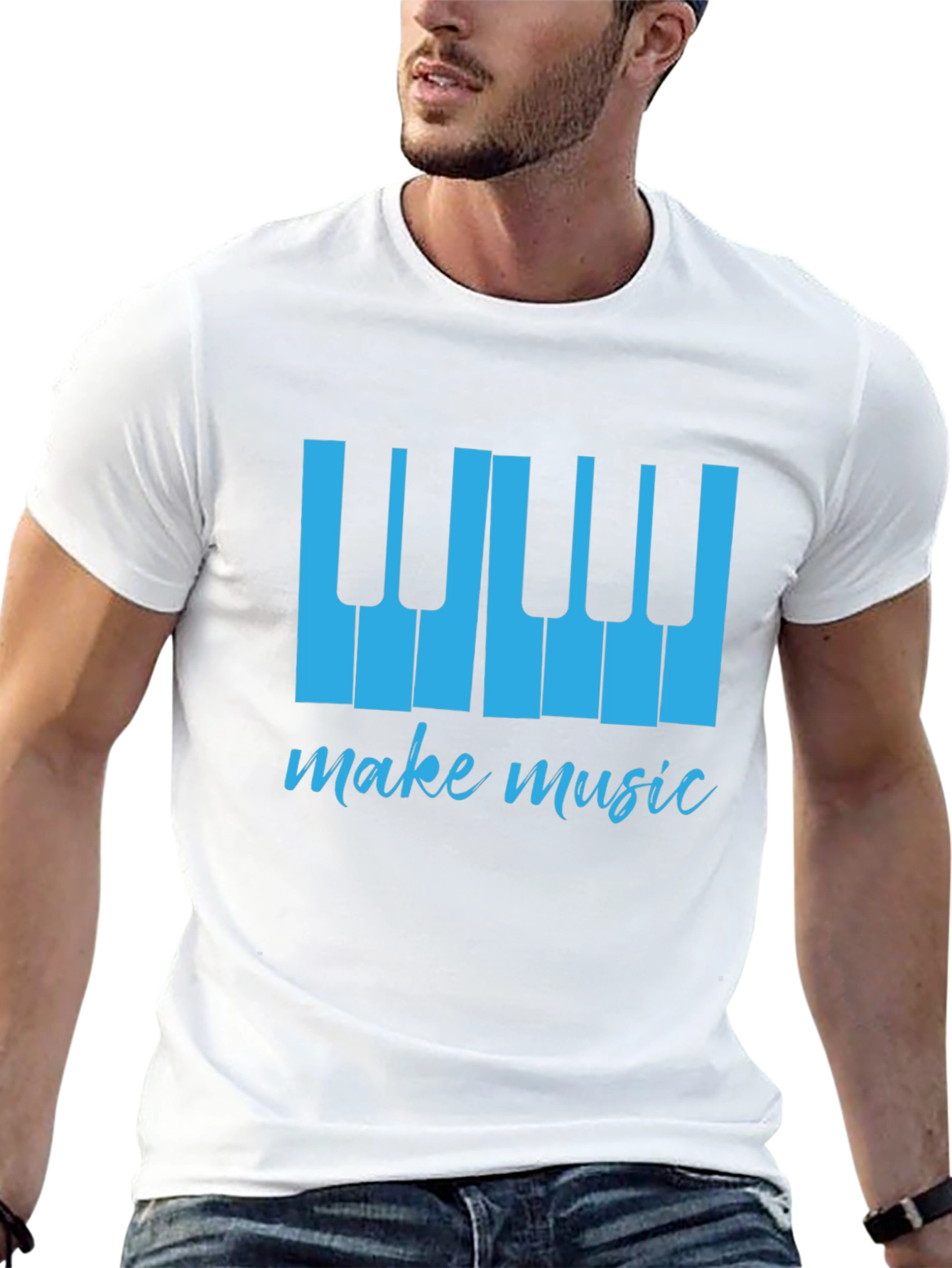 Make Music Tee - Piano Keys Graphic T-Shirt