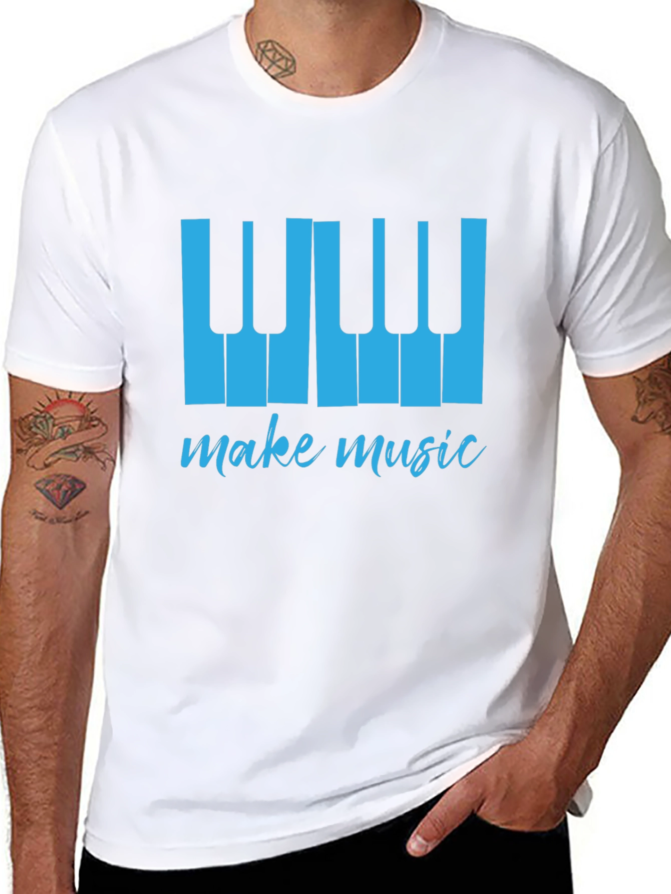Make Music Tee - Piano Keys Graphic T-Shirt