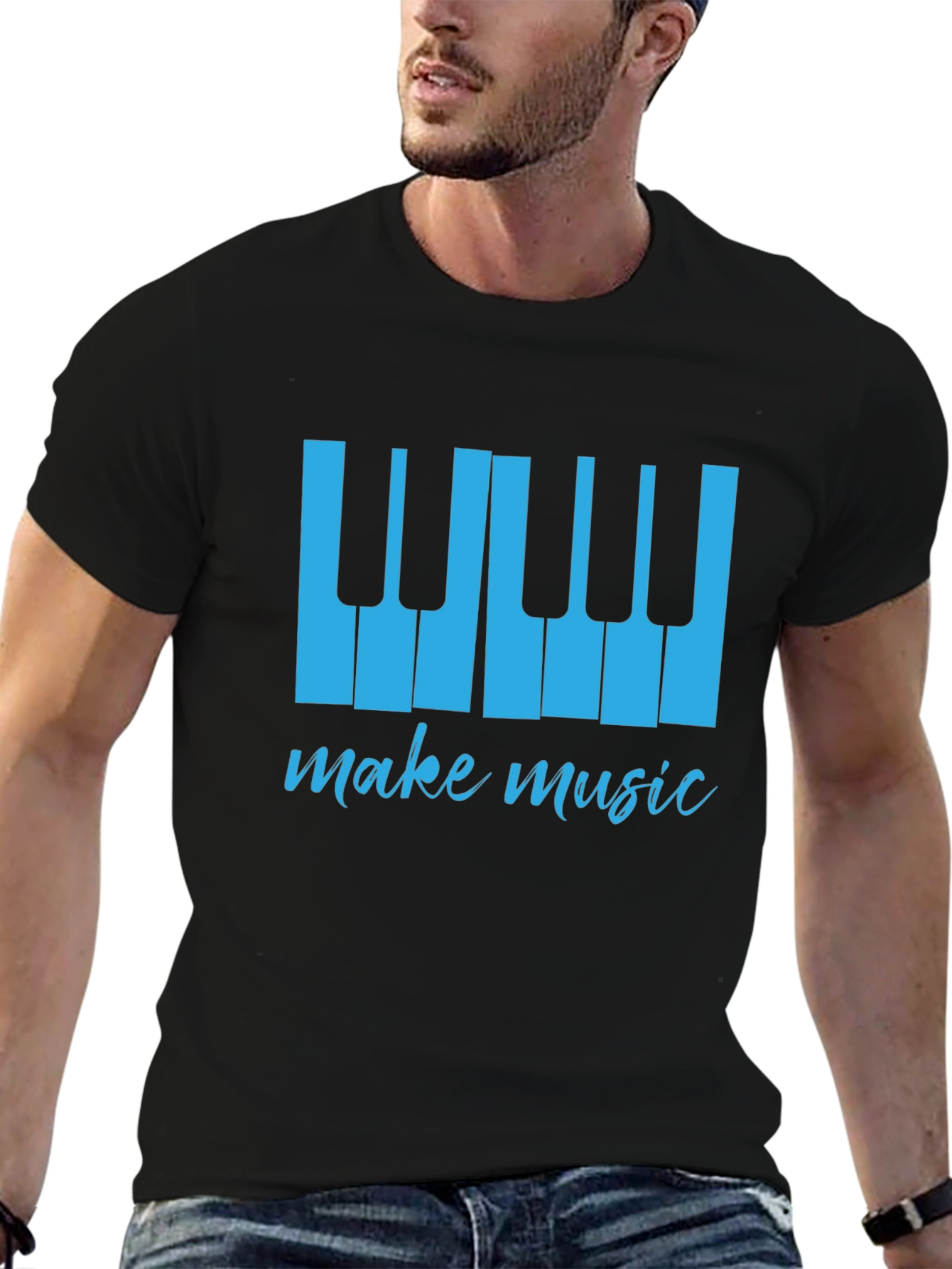 Make Music Tee - Piano Keys Graphic T-Shirt