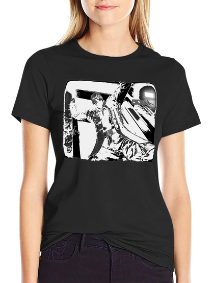 Black & White Graphic Tee: Action Scene