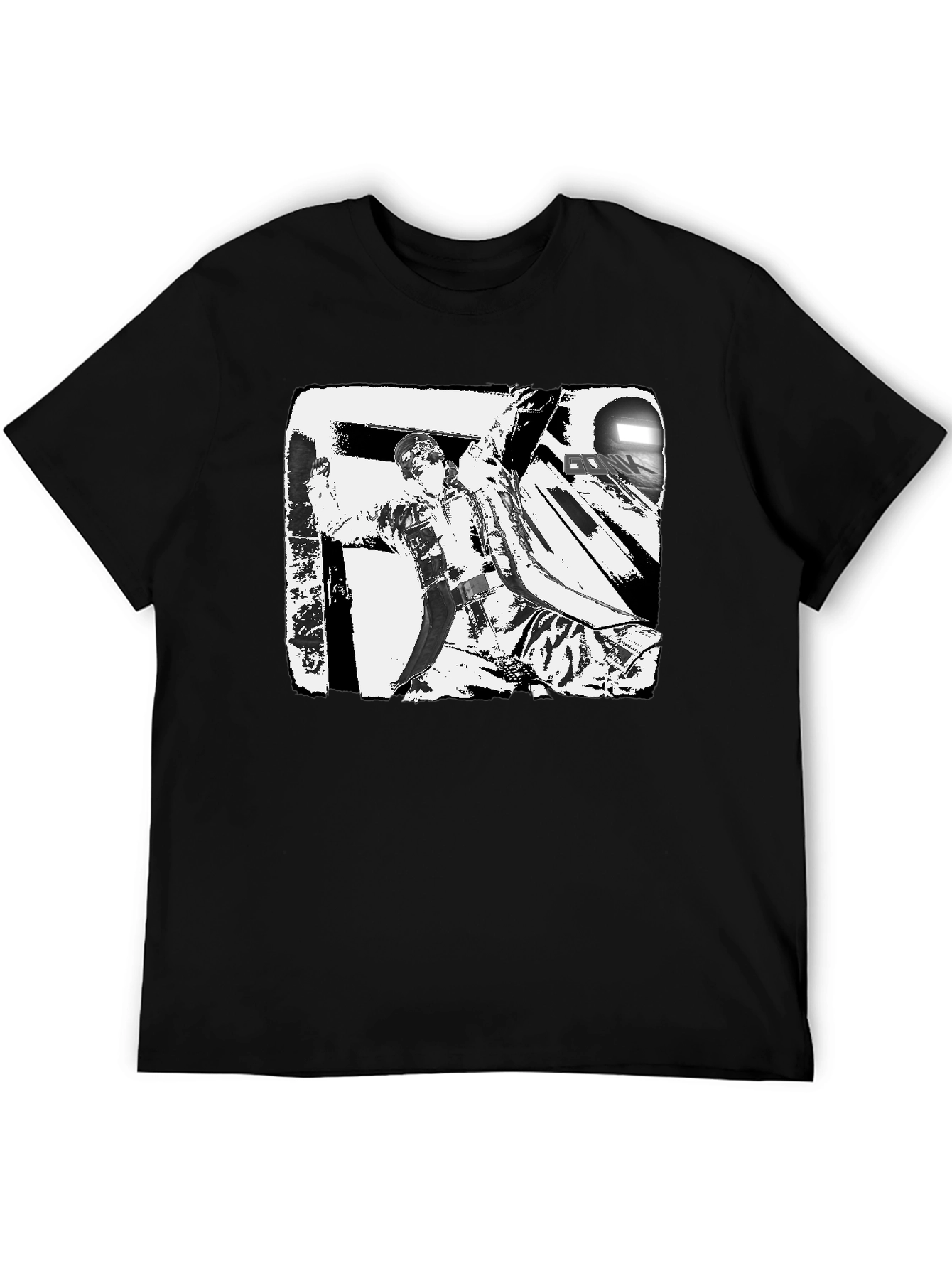 Black & White Graphic Tee: Action Scene