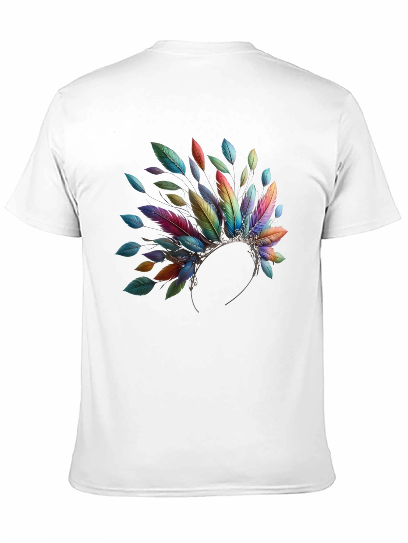 Feather Headdress Graphic Black T-Shirt