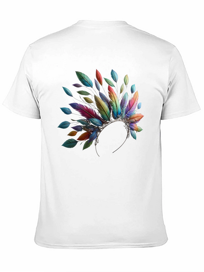 Feather Headdress Graphic Black T-Shirt