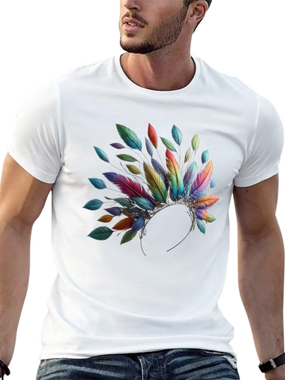 Feather Headdress Graphic Black T-Shirt
