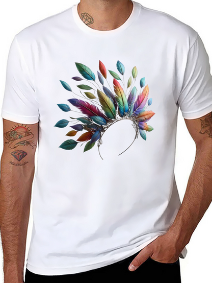 Feather Headdress Graphic Black T-Shirt