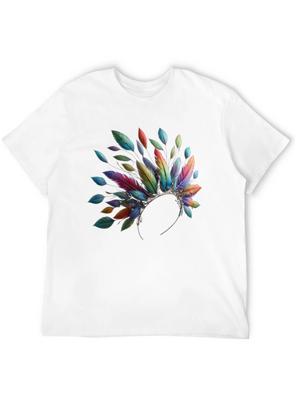 Feather Headdress Graphic Black T-Shirt